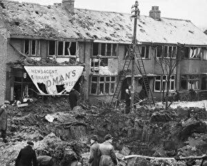 Damage Collection: The Blitz. Hull. Yorkshire. February 1941. Picture shows Goddard Avenue