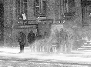Queue Prints: Blizzard conditions felt by Teessiders as they wait for a bus outside the Town Hall