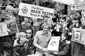 Caring Prints: Blue Peter Television Programme - Presenter Simon Groom meets children from St Charles