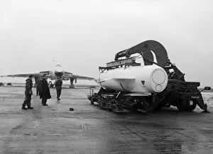 Nuclear Missile Prints: A Blue Steel missile at RAF Waddington The UKs nuclear deterrent seen here being