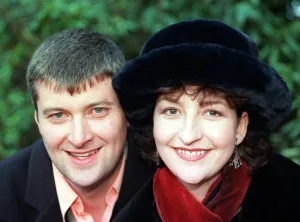 Blythe Duff and fiancee Det Sgt Tom Forrest January 1998