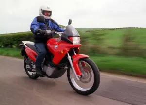 Tourer Prints: BMW F650 motorbike driven by Trevor Martin circa 1990s