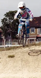 BMX Cycling, 5th August 1989. Lads from the Cleveland BMX Club