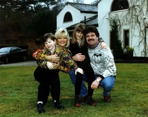 Bob Carolgees TV Presenter Surprise Surprise with family at home in garden