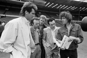 01073 Prints: Bob Geldof for the Band Aid Trust announces the most ambitious venture in the history of