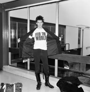 Band Aid Prints: Bob Geldof at Heathrow airport shortly after the release of Do They Know It
