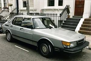 Bob Geldof silver Saab 900 car owned by Bob with broken drivers window covered with