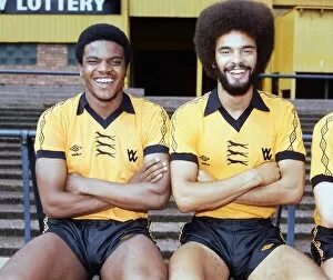 Wanderers Collection: Bob Hazel (left) and George Berry from Wolverhampton Wanderers FC August 1979