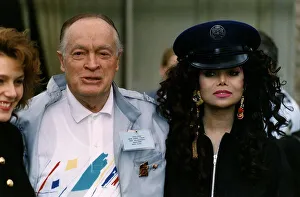 Bob Hope Comedian with Latoya Jackson Miss Universe Visting Airbase R. A. F. Mildenhall