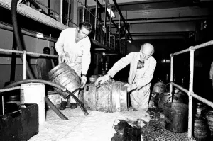00394 Prints: Bob Hudson, Charge Hand in charge of the Beer Disposal Department at Ansells Brewery in