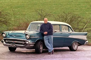 Classic Prints: BOB JAMES WITH HIS 1957 CHEVY car December 1999 ROAD RECORD Supplement