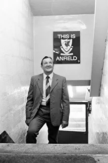 Bob Paisley at Anfield after taking over as Liverpool manager following the resignation
