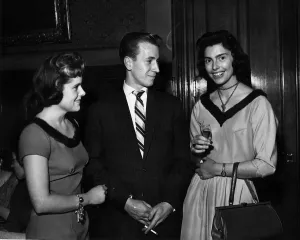 Smokes Prints: Bobby Charlton Manchester United football player with Valerie Mollard & Dr Sigrid Jaaks