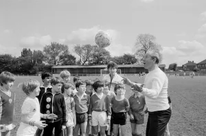01386 Prints: Bobby Charlton, (right) ex football player for Manchester United