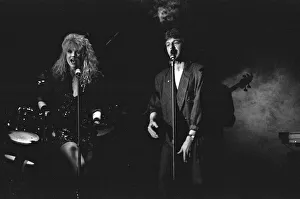 Bobby G and Shelly Preston of Bucks Fizz seen here performing on stage at Leas Cliff