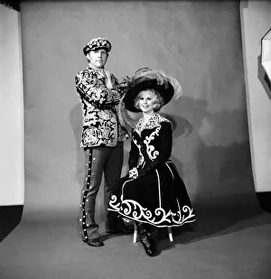 Pearly Queen Prints: Bobby Moore West Ham & England footballer pictured with wife in fancy dress as Pearly