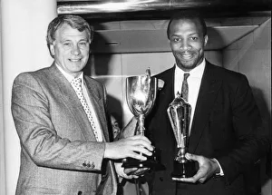 Trophies Prints: Bobby Robson (left) Cyrille Regis (right) at The Midland society Writers annual dinner