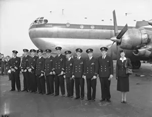 Pilots Prints: BOCA Crew of Boeing Stratocrusier that will be used for the Queens Royal tour of