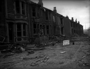 Bomb Damage in Bristol after air raid during WW2 5th January 1941 A Bristol