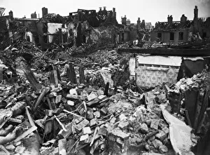 Bomb damage to Great Yarmouth following a tip an run raid by Luftwaffe fighter bomber