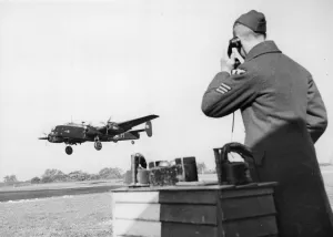 Landing Prints: A bomber station in Britain from which great Halifax planes of RAF Bomber Command leave