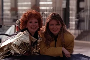 Bonnie Langford dancer singer March 1990 with TV presenter Caron Keating