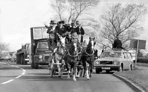 The Border Union coach driven by Mr. George Bowman pulled out of Morpeth on the stroke of