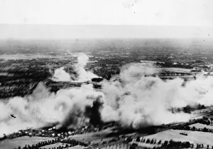 Bostons of RAF Fighter Command attack the naval stores depot at Rennes