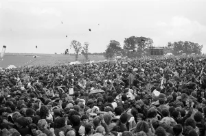 Festival Prints: Bottles being thrown in the audience at Monsters of Rock festival at Castle Donington