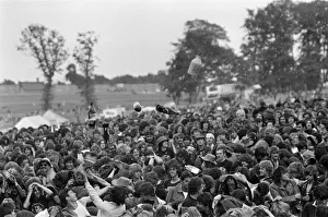 Bottles being thrown in the audience at Monsters of Rock festival at Castle Donington