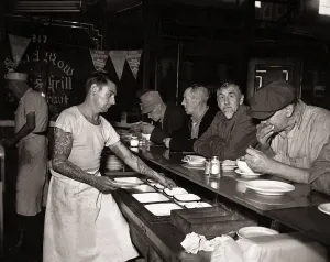 Serving Prints: The Bowery, noted in legend and fact as a home for New Yorks alcoholics