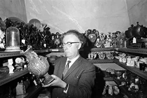 Images Dated 14th January 1970: Bowes Museum Jan 1970 Director Frank Atkinson studies some of the antque items