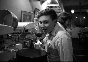 Bowl of Plenty John Harper pupil cook seen here training in TV cook Fanny Cradock
