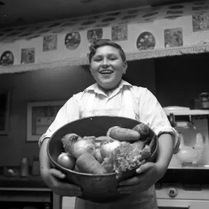Bowl of Plenty John Harper pupil cook seen here training in TV cook Fanny Cradock