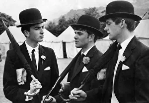 Bowler Hat Prints: The bowler hat brigade. Left to Right Boys of Oswestry High School for boys