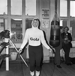 Boxer John H. Stracey having a work out in preparation for his European Welter weight