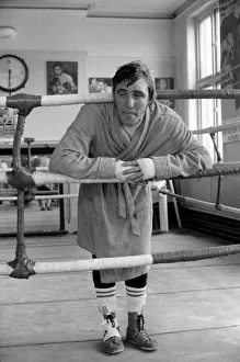 Boxer John H. Stracey having a work out in preparation for his European Welter weight