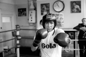Boxer John H. Stracey having a work out in preparation for his European Welter weight