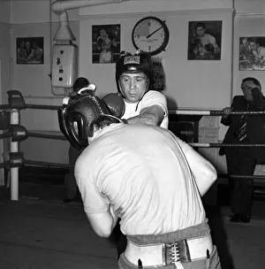 Boxer John H. Stracey having a work out in preparation for his European Welter weight