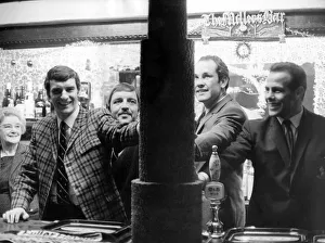 Currency Prints: Boxer Peter Boddington(second from right) lines up with Coventry City players Neil Martin