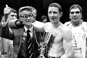 Boxer Terry Marsh with his father Jimmy Marsh after the first defence of his title