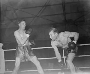Boxing at Carmathen 1951 Eddie Thomas wins the European Welterweight Championship
