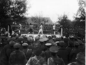 00434 Prints: Boxing contest at Toutencourt, just behind the front lines for the entertainment of