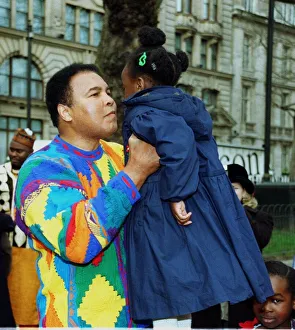 Boxing legend Muhammad Ali (Cassius Clay) February 1999 meets the children of Brixton