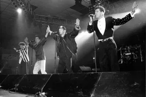 Boy Band New Kids on the Block perform at Whitley Bay Ice Rink 27 April 1990