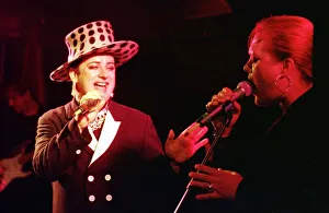 Boy George from Culture Club with Mo Mowlam at a Mirror party at the Labour Conference