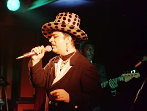 Boy George from Culture Club singing at the Labour Conference party September