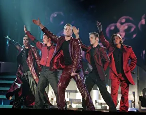 Pop Group Prints: Boyzone pop group concert Glasgow May 1999 five members of pop group