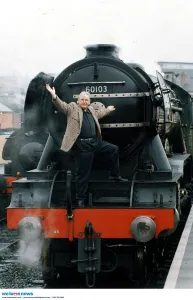 BPM MEDIA FILER Pete Waterman, pictured with the Flying Scotsman