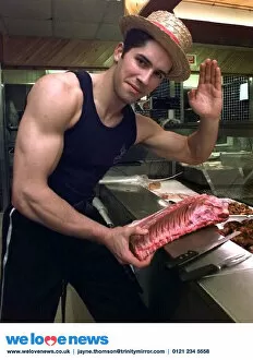 Images Dated 16th April 1999: BPM MEDIA; Pictured is a file picture of Scott Adkins at the family butchers in Sutton